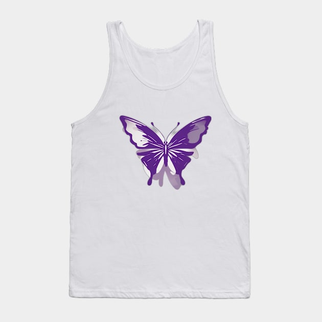 Butterfly Purple Shadow Silhouette Anime Style Collection No. 305 Tank Top by cornelliusy